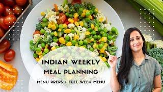 Indian Weekly Meal Planning | Full week Menu Ideas, Preparations & Recipes! Vegetarian Meal Plan-1