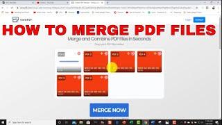 HOW TO MERGE PDF FILES INTO ONE FOR FREE NO SOFTWARE NEEDED