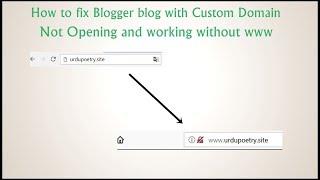 How to fix Blogger blog with Custom Domain not Opening and working without www | Urdu & Hindi