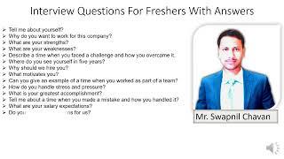 interview questions for freshers with answers