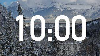 10 Minute Winter Mountain Timer with Music (Relaxing Lofi, Calm Chimes Alarm at End)