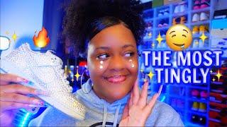 ASMR- THE MOST TINGLIEST SHOES IN MY BOYFRIENDS SNEAKER COLLECTION (EXTRA TINGLY )