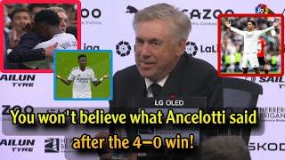 You won't believe what Ancelotti said after Real Madrid's 4-0 win over Osasuna. Vinicius hat-trick