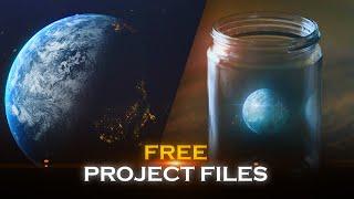 REALISTIC 3D Planet Earth in a Jar | After Effects & VCORB Plugin | VFX Breakdown + Free Template