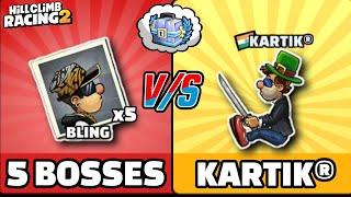 5 BOSSES VS KARTIK® WHO WILL WIN?? & SEASON FINISHED REWARDS - HILL CLIMB RACING 2