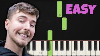 MrBeast Song│EASY Piano Tutorial│RIGHT HAND 