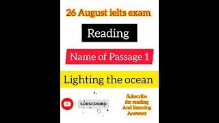 26 August ielts exam reading and listening answers | review | #ielts #shorts