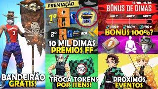 CORRE!! BANDEIRÃO GRÁTIS, 10MIL DIAMANTES, BONUS 100%?, PEGUE TENGEN, RAGNAROCK, NOVIDADES FREE FIRE