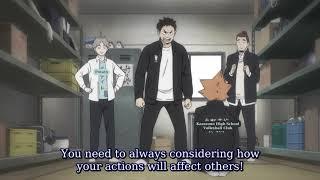 Haikyuu!! Daichi scolds Hinata