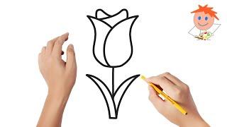 How to draw a tulip | Easy drawings