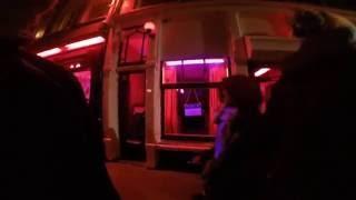 Red lights district in Amsterdam. Улица красных фонарей в Амстердаме