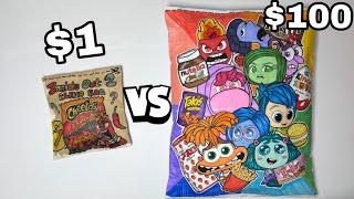 $1 vs $100 INSIDE OUT 2 BLIND BAG | Snack Edition | ASMR DIY Paper Craft| JelamineChan