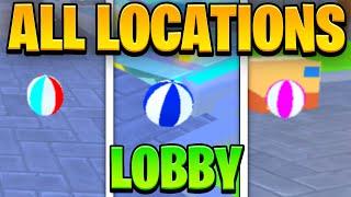 How To FIND ALL 10 LOBBY BEACH BALL LOCATIONS in Toilet Tower Defense!