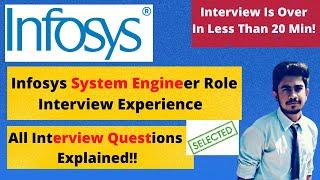 Infosys System Engineer Role Interview Experience | NON-CS Selected | Interview Questions 