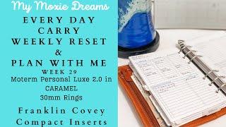 FC Compact Plan With Me Reset | Week 29 | Caramel Moterm Personal Luxe 2.0 | FCC Inserts | EDC #pwm