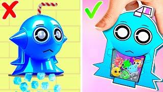 Aqua Sprunki Ice Dispenser vs Pregnant Cardboard Sprunki *Incredibox ASMR Crafts & Squishy Fidgets*