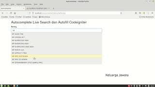Demo autocomplete Live Search dan autofill codeigniter
