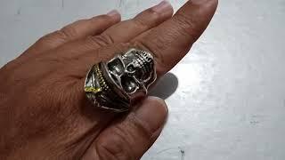 Cincin Gothic Captain Tengkorak Logam Kinclong