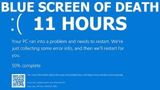 Windows 10 Blue Screen of Death REAL COUNT BSOD 11 hours 4K Resolution