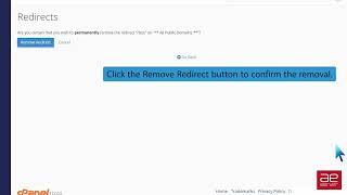 How to Remove Domain Redirect in cPanel with AEserver