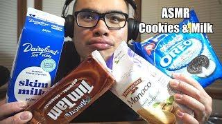 Asmr COOKIES AND MILK *Relaxing Eating Sounds *NO TALKING