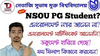 NSOU PG Student Find Enrollment Number and Download Enrollment Certificate