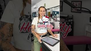 Tattoo Artists Drawing Hello Kitty From Memory  #tattooshop #tattooartist #hellokitty #drawing