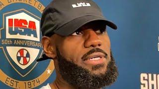 LeBron James Reacts To Steph Curry Alley Oop, Kawhi Leonard Injury, Team USA First Game