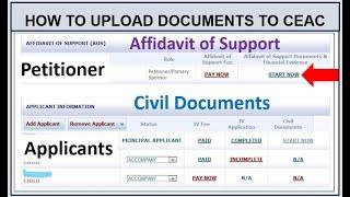 How to Upload Affidavit of Support To NVC (CEAC ||  How to Upload Civil Documents to NVC ( CEAC).