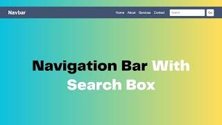 How To Add Search Bar In Navigation Bar | HTML & CSS Tutorial