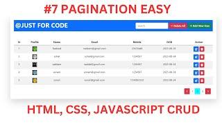 Part-1 PAGINATION | PAGINATION IN JAVASCRIPT | HTML CSS JS PAGINATION  | JAVASCRIPT PAGINATION