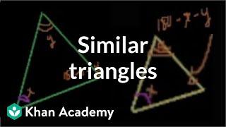 Similar triangles | Similarity | Geometry | Khan Academy