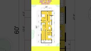 20X60 house map, 20*60 home design, 20 by 60 ghar ka naksha #shorts #homeplan #housedesign #house