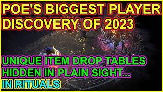 POE 2023's Biggest Player Discovery: How Unique Items Are Tiered - Found With Ritual - Path Of Exile