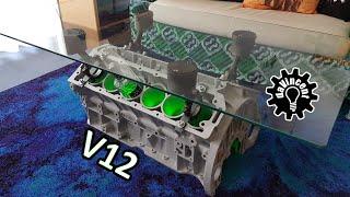 V12 Motorblock Tisch bauen