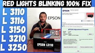 Epson L3110 Red Lights Blinking Problem Solved 100%