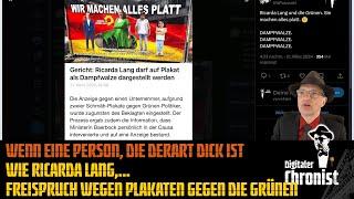 Wenn eine Person, die derart dick ist wie Ricarda Lang...Freispruch wegen Plakaten gegen die Grünen