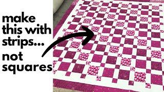 The Strip Squares Quilt Tutorial - Easy and Fast to Make!