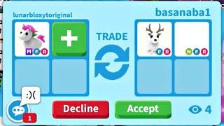 WOAH.. GREAT WIN! I TRADED MY MEGA NEON UNICORN FOR ARCTIC REINDEER AND A COOL NEON PET!#adoptme