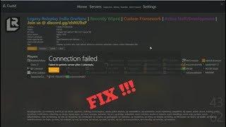 How to fix Connection failed: Failed to getinfo server after 3 attempts issue in FiveM(100% working)