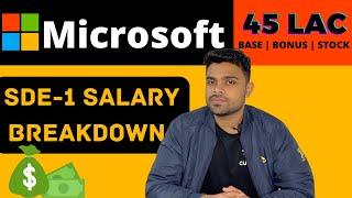 MICROSOFT SDE-1 45 Lac Detailed CTC Breakdown | Base, Bonus, Stocks, Benefits