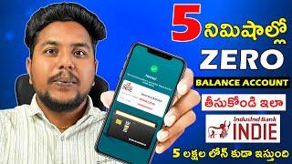 Indie by Indusind Bank Account Opening Online | Zero Balance Bank Account Opening Online Telugu