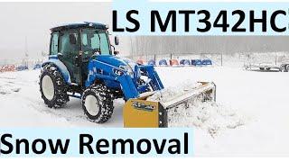 Compact Tractor with snow push box! How Much Snow Does It Push? LS Tractor MT342HC