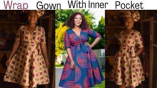 How to Cut and Sew a Wrap Short Gown with Inner Pocket Step by Step with Detailed explanation