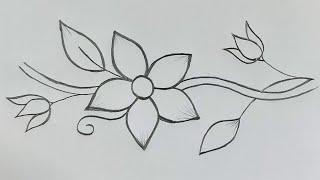 How to Draw a simple flower design /simple flower design's to draw/flower design drawing easy