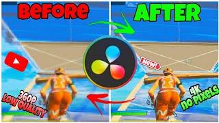 Best Render Settings In Davinci Resolve For YouTube Fortnite Montages /No Pixilation & 4K Resolution