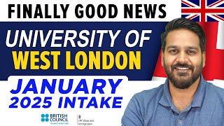 Good News from University of West London: UK January Intake 2025 | UWL | Study in UK