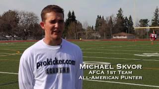 Michael Skvor - Punting Coach on the instruction at Prokicker.com Kicking Camps