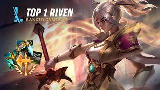 Wild Rift RIVEN - TOP 1 Prestige Valiant Sword Riven S14 Ranked Gameplay + Build