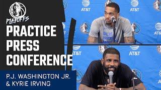 P.J. Washington Jr. & Kyrie Irving | Practice Press Conference | 6/3/24